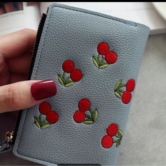 Handbags - NWT WOMENS LIGHT BLUE CHERRY WALLET​​​​​​​